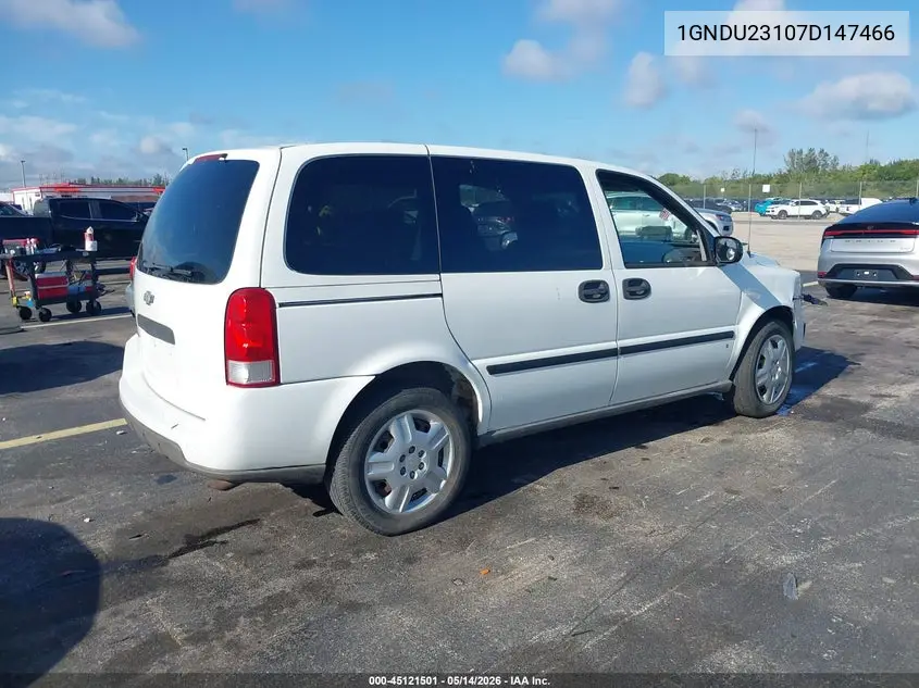 2007 Chevrolet Uplander Ls VIN: 1GNDU23107D147466 Lot: 45121501