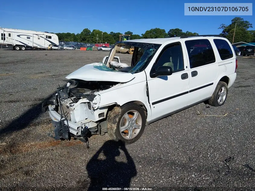 2007 Chevrolet Uplander Ls VIN: 1GNDV23107D106705 Lot: 45360301