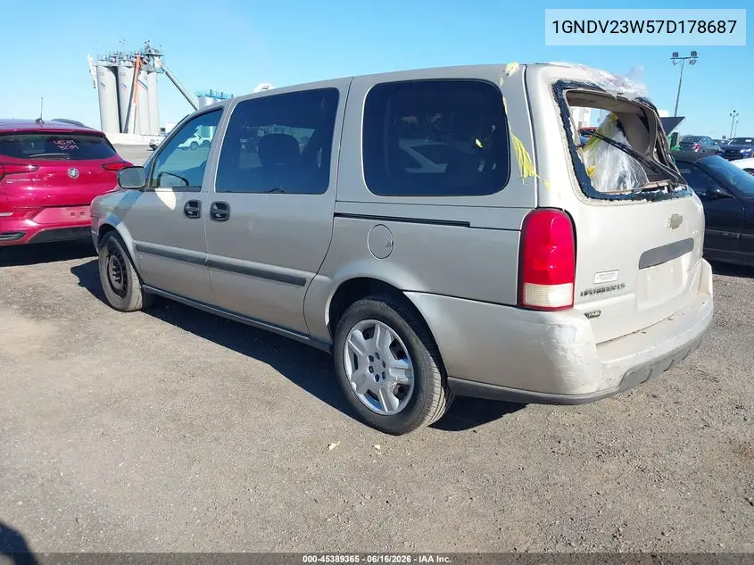2007 Chevrolet Uplander Ls Fleet VIN: 1GNDV23W57D178687 Lot: 45389365