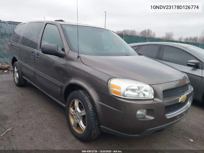 2008 Chevrolet Uplander Ls VIN: 1GNDV23178D126774 Lot: 43972728
