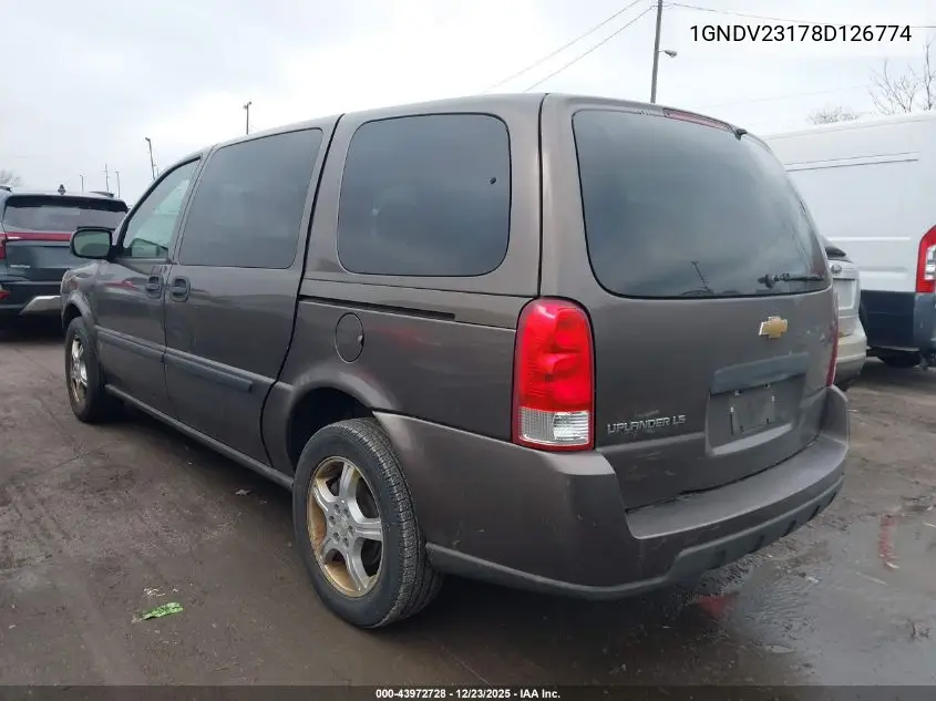 2008 Chevrolet Uplander Ls VIN: 1GNDV23178D126774 Lot: 43972728