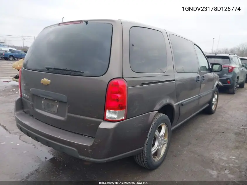 2008 Chevrolet Uplander Ls VIN: 1GNDV23178D126774 Lot: 43972728