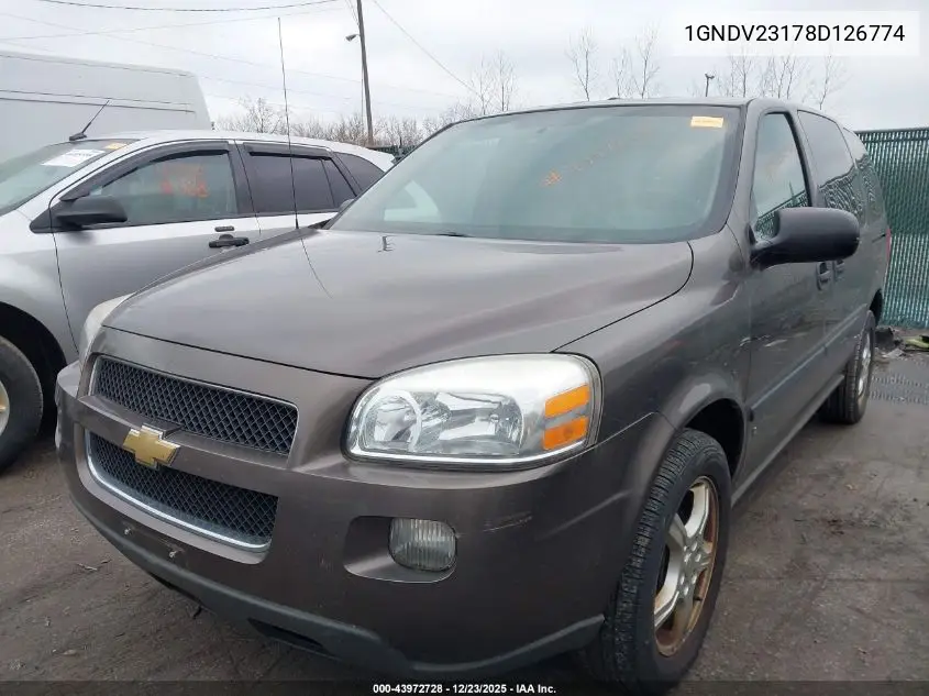 2008 Chevrolet Uplander Ls VIN: 1GNDV23178D126774 Lot: 43972728
