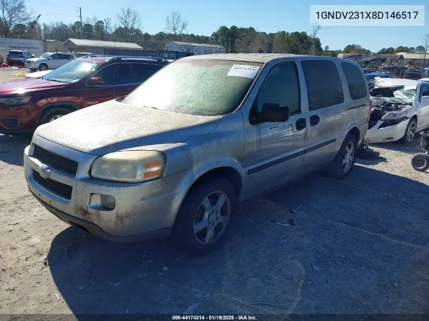 2008 Chevrolet Uplander Ls VIN: 1GNDV231X8D146517 Lot: 44174314