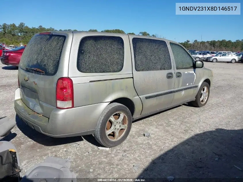 2008 Chevrolet Uplander Ls VIN: 1GNDV231X8D146517 Lot: 44174314