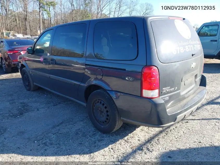 2008 Chevrolet Uplander Ls VIN: 1GNDV23W78D112935 Lot: 44290778