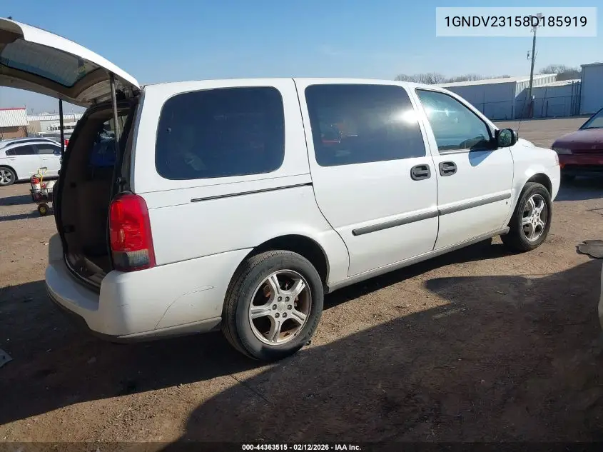 2008 Chevrolet Uplander Ls VIN: 1GNDV23158D185919 Lot: 44363515