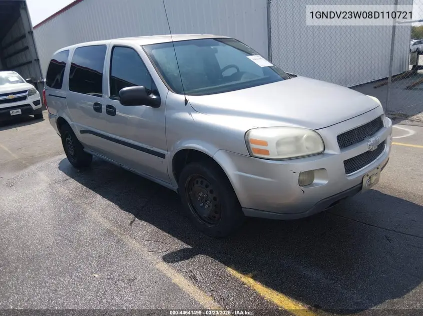 2008 Chevrolet Uplander Ls VIN: 1GNDV23W08D110721 Lot: 44641499