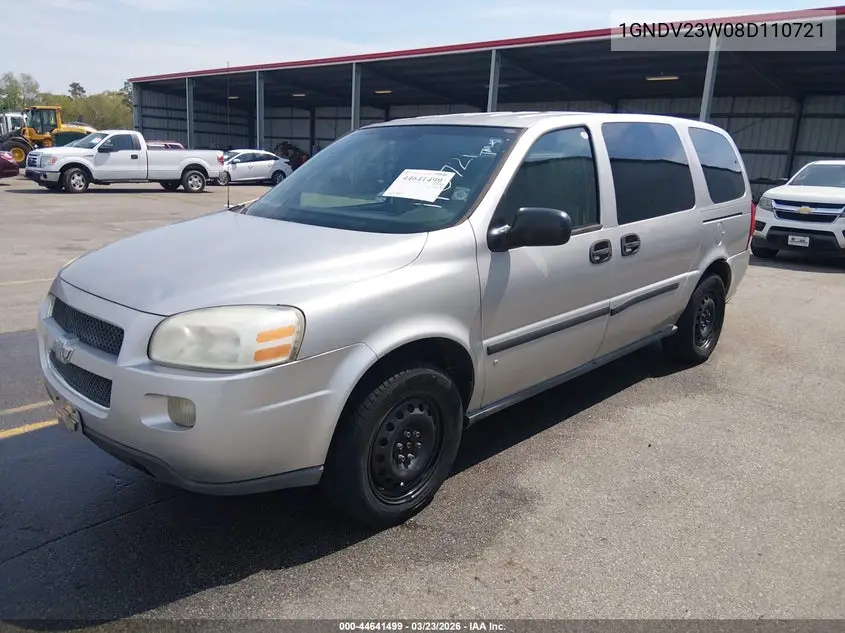 2008 Chevrolet Uplander Ls VIN: 1GNDV23W08D110721 Lot: 44641499