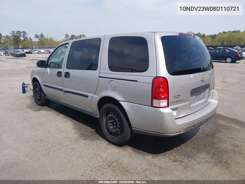 2008 Chevrolet Uplander Ls VIN: 1GNDV23W08D110721 Lot: 44641499