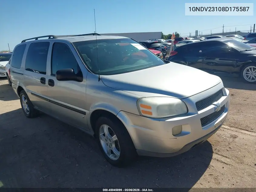 2008 Chevrolet Uplander Ls VIN: 1GNDV23108D175587 Lot: 45045899