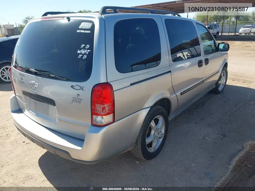 2008 Chevrolet Uplander Ls VIN: 1GNDV23108D175587 Lot: 45045899