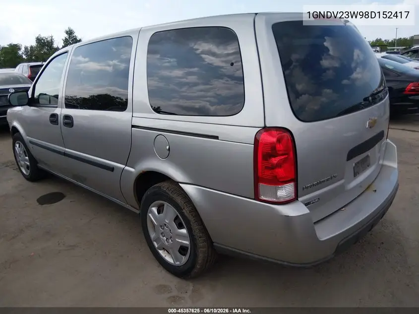 2008 Chevrolet Uplander Ls VIN: 1GNDV23W98D152417 Lot: 45357625