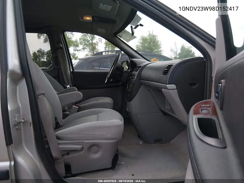 2008 Chevrolet Uplander Ls VIN: 1GNDV23W98D152417 Lot: 45357625