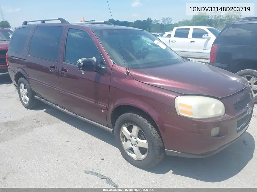 2008 Chevrolet Uplander Lt W/1Lt VIN: 1GNDV33148D203719 Lot: 45539382