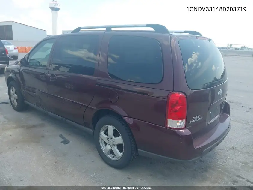 2008 Chevrolet Uplander Lt W/1Lt VIN: 1GNDV33148D203719 Lot: 45539382