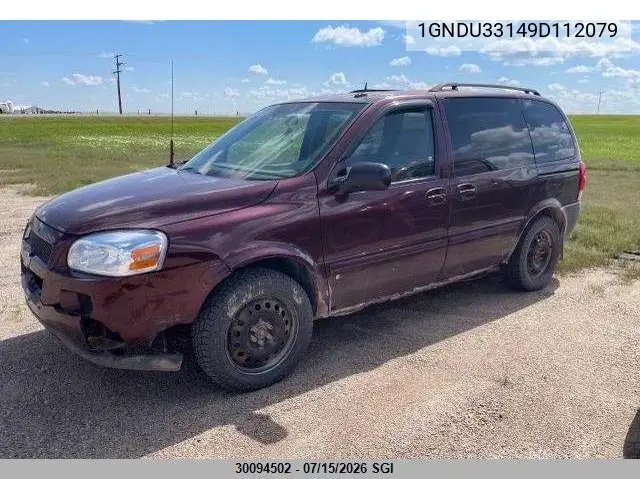 2009 Chevrolet Uplander Lt VIN: 1GNDU33149D112079 Lot: 30094502
