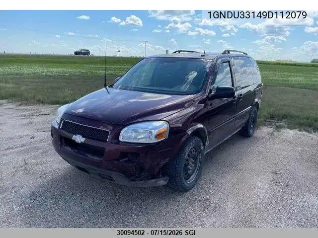 2009 Chevrolet Uplander Lt VIN: 1GNDU33149D112079 Lot: 30094502