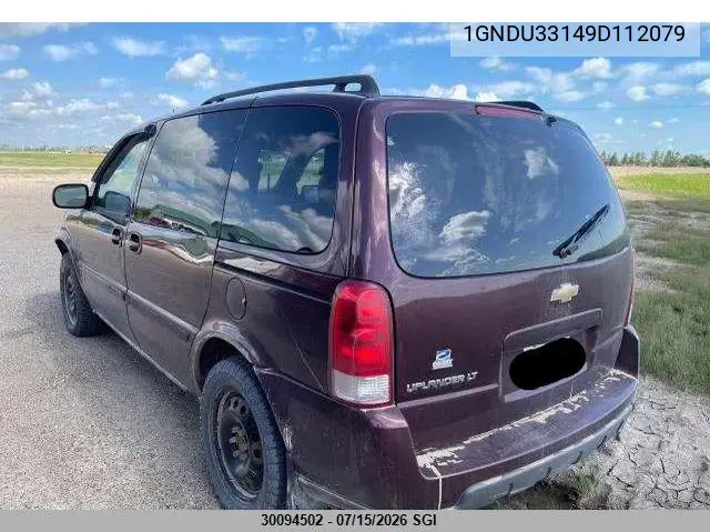 2009 Chevrolet Uplander Lt VIN: 1GNDU33149D112079 Lot: 30094502