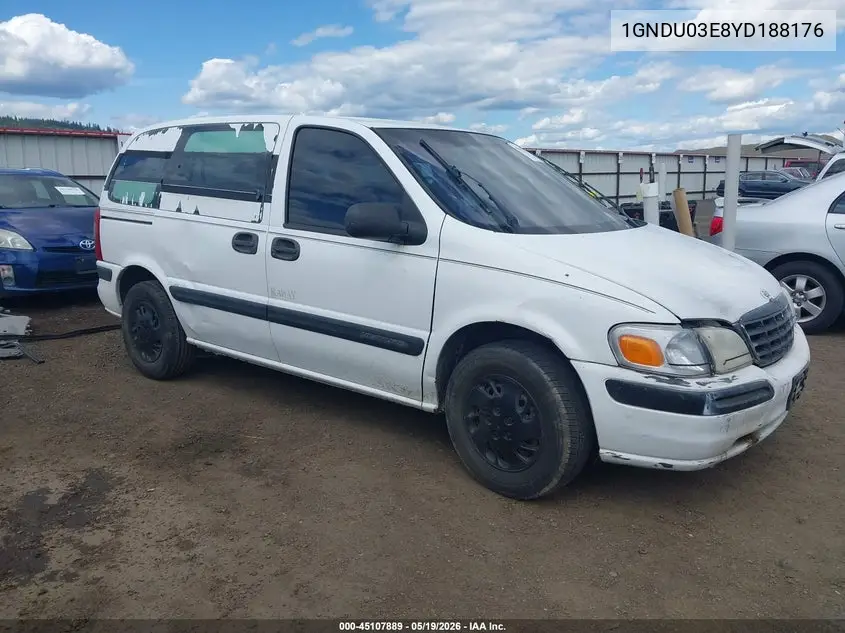 2000 Chevrolet Venture VIN: 1GNDU03E8YD188176 Lot: 45107889