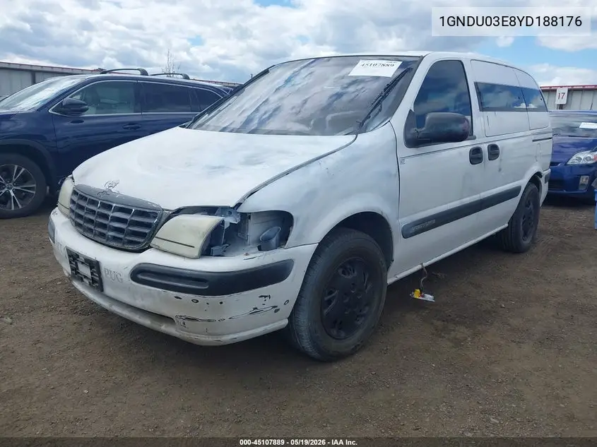 2000 Chevrolet Venture VIN: 1GNDU03E8YD188176 Lot: 45107889