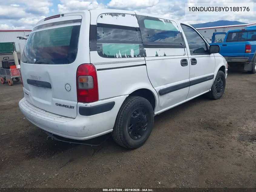 2000 Chevrolet Venture VIN: 1GNDU03E8YD188176 Lot: 45107889