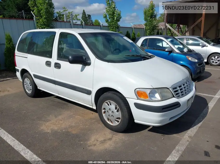 2000 Chevrolet Venture Value Van VIN: 1GNDU23E0YD272231 Lot: 45156294