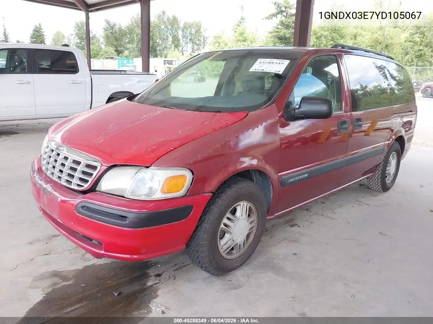 2000 Chevrolet Venture Lt VIN: 1GNDX03E7YD105067 Lot: 45288349
