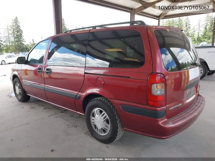 2000 Chevrolet Venture Lt VIN: 1GNDX03E7YD105067 Lot: 45288349
