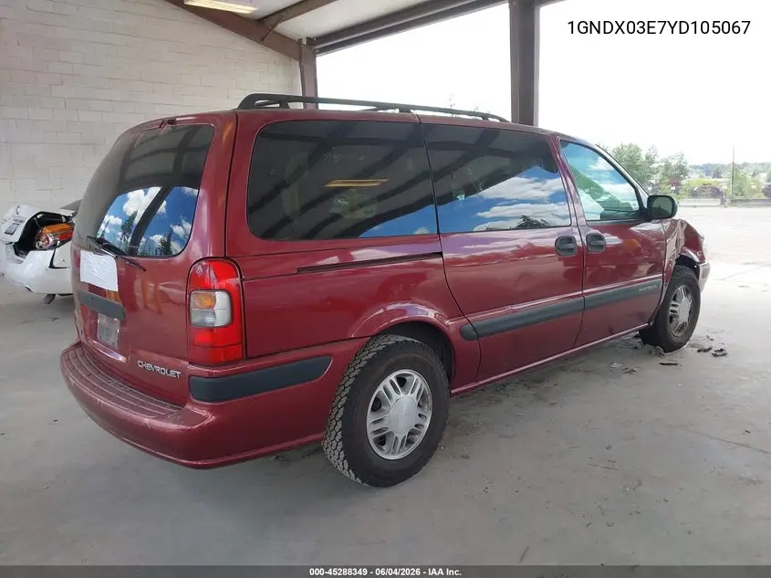 2000 Chevrolet Venture Lt VIN: 1GNDX03E7YD105067 Lot: 45288349