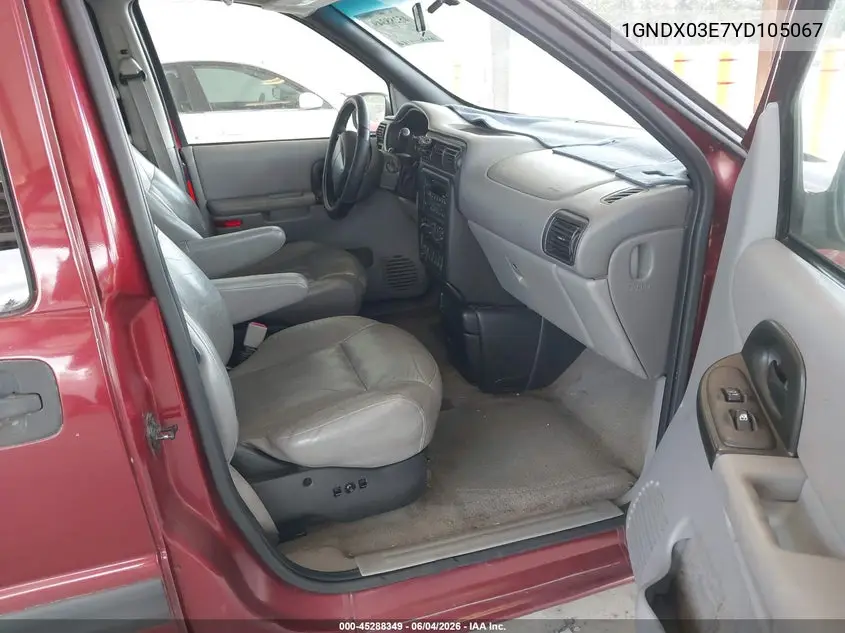 2000 Chevrolet Venture Lt VIN: 1GNDX03E7YD105067 Lot: 45288349