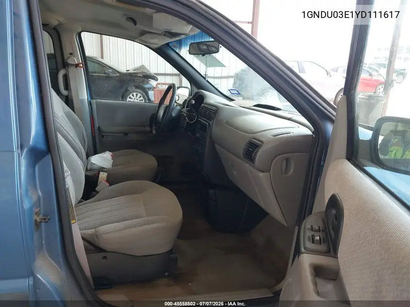 2000 Chevrolet Venture Plus VIN: 1GNDU03E1YD111617 Lot: 45558502