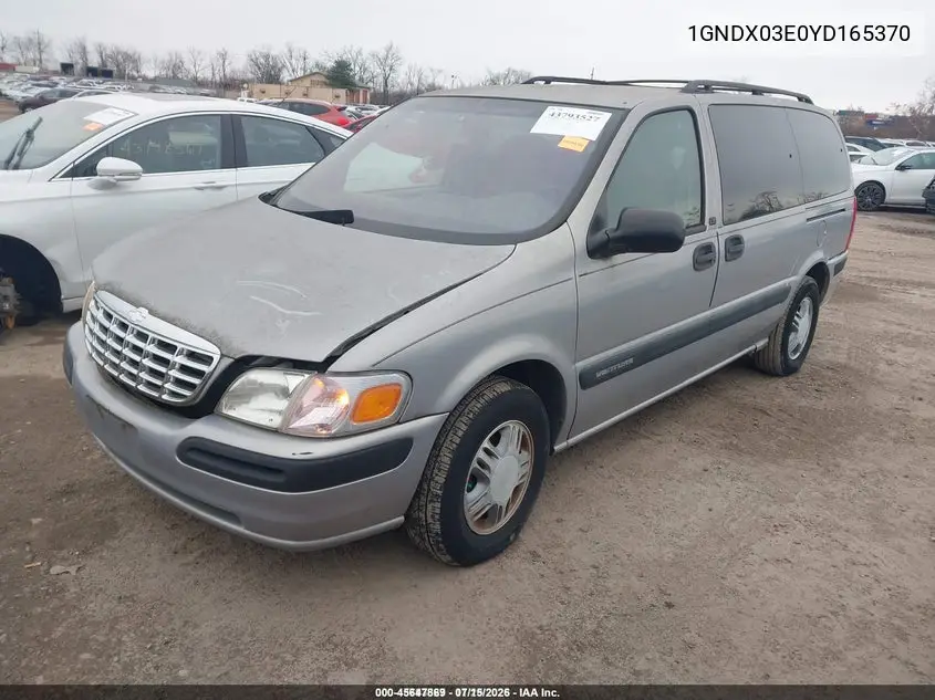 2000 Chevrolet Venture Ls VIN: 1GNDX03E0YD165370 Lot: 45647869