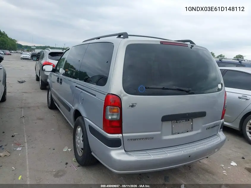 2001 Chevrolet Venture Plus VIN: 1GNDX03E61D148112 Lot: 45069657