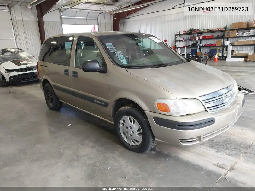 2001 Chevrolet Venture Plus VIN: 1GNDU03E81D259723 Lot: 45091772