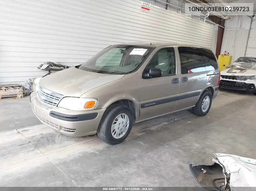 2001 Chevrolet Venture Plus VIN: 1GNDU03E81D259723 Lot: 45091772