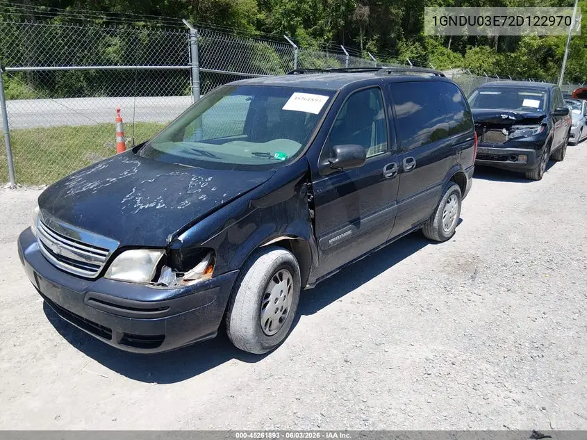 2002 Chevrolet Venture Plus VIN: 1GNDU03E72D122970 Lot: 45261893