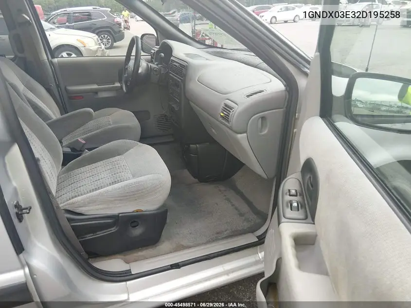 2002 Chevrolet Venture Plus 1Sb Pkg VIN: 1GNDX03E32D195258 Lot: 45498571