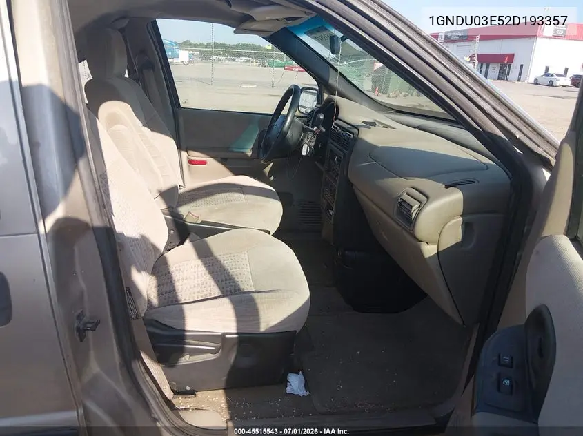 2002 Chevrolet Venture Plus 1Sb Pkg VIN: 1GNDU03E52D193357 Lot: 45515543