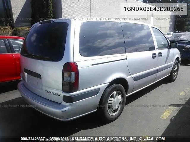 2003 Chevrolet Venture VIN: 1GNDX03E43D209265 Lot: 22428337