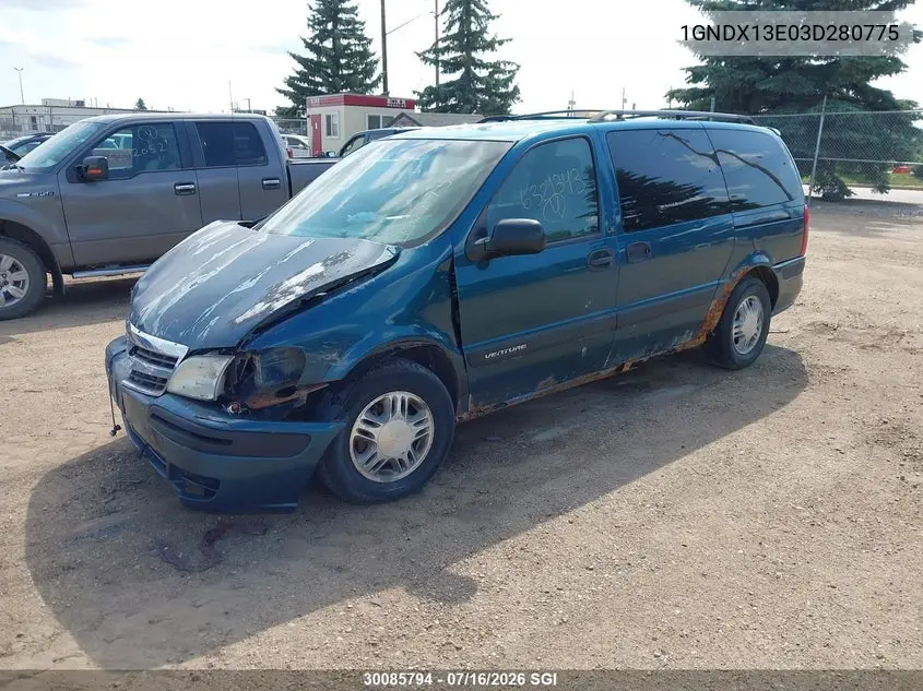 2003 Chevrolet Venture Luxury VIN: 1GNDX13E03D280775 Lot: 30085794
