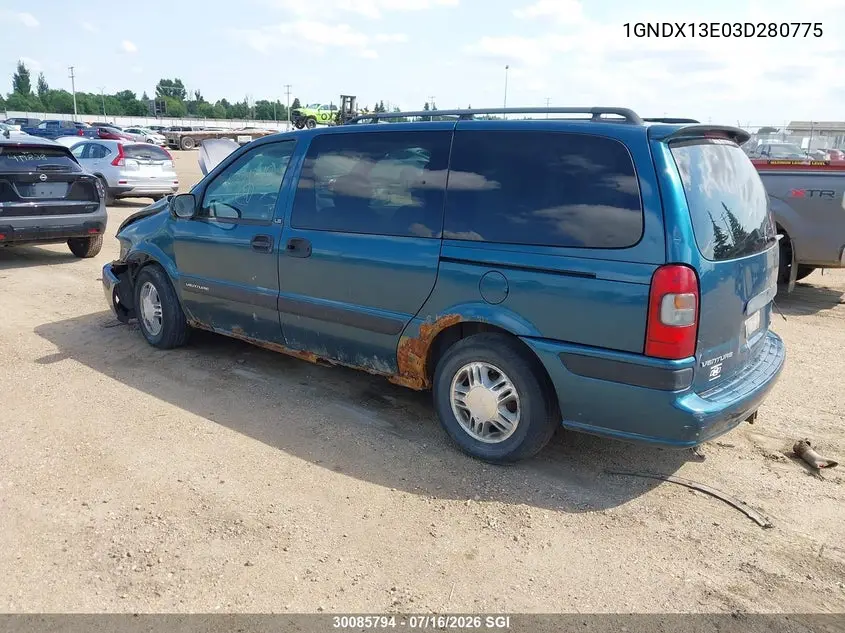 2003 Chevrolet Venture Luxury VIN: 1GNDX13E03D280775 Lot: 30085794