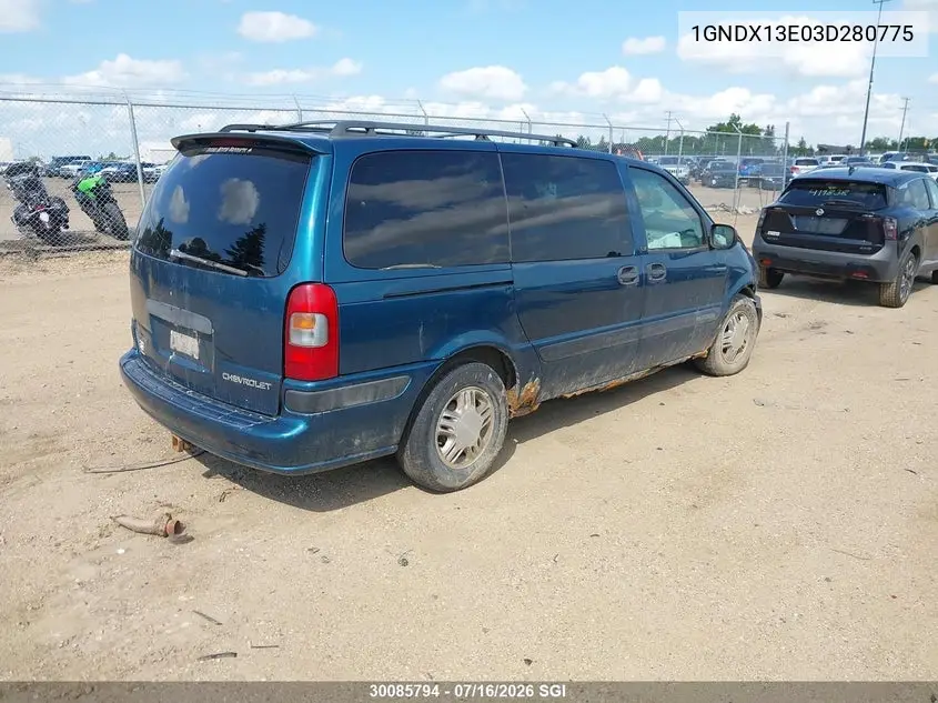 2003 Chevrolet Venture Luxury VIN: 1GNDX13E03D280775 Lot: 30085794