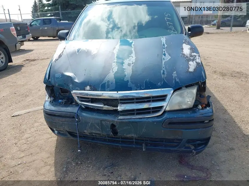 2003 Chevrolet Venture Luxury VIN: 1GNDX13E03D280775 Lot: 30085794