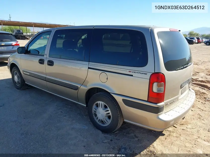 2003 Chevrolet Venture Ls VIN: 1GNDX03E63D264512 Lot: 44608363