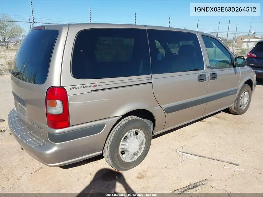 2003 Chevrolet Venture Ls VIN: 1GNDX03E63D264512 Lot: 44608363