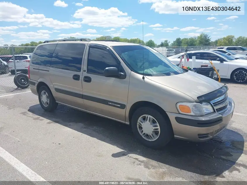 2003 Chevrolet Venture Lt W/1Sg VIN: 1GNDX13E43D304642 Lot: 45119523