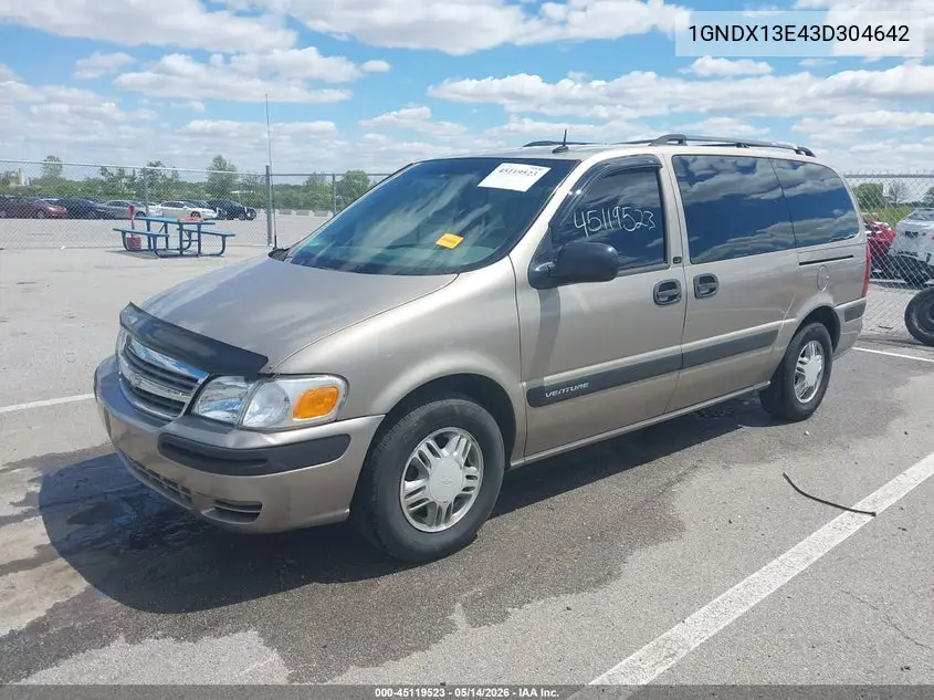 2003 Chevrolet Venture Lt W/1Sg VIN: 1GNDX13E43D304642 Lot: 45119523