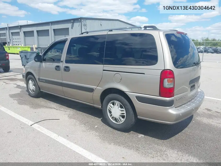 2003 Chevrolet Venture Lt W/1Sg VIN: 1GNDX13E43D304642 Lot: 45119523