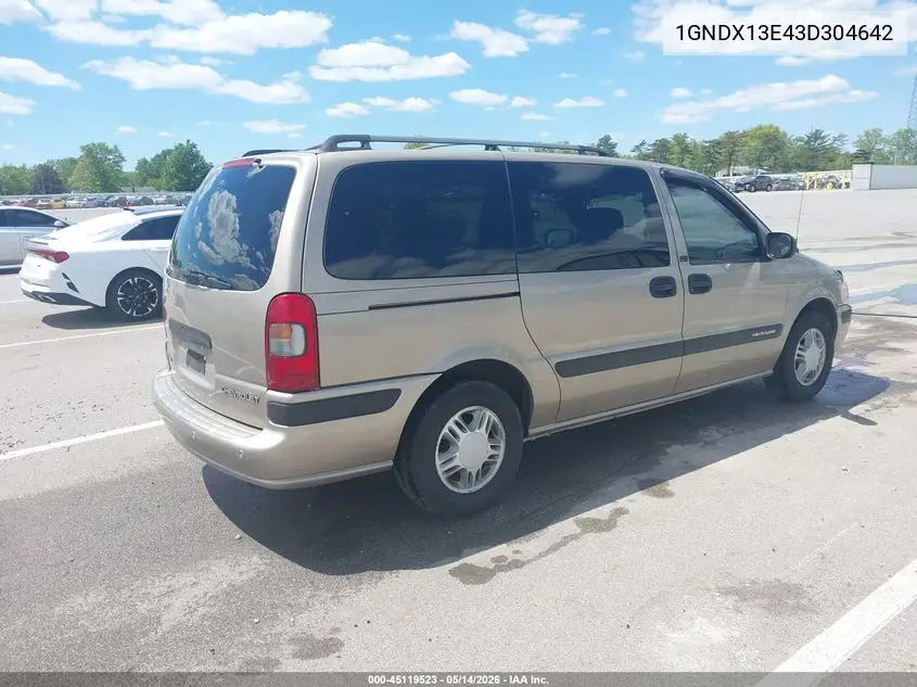2003 Chevrolet Venture Lt W/1Sg VIN: 1GNDX13E43D304642 Lot: 45119523